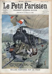 In Germany, accident between the balloon of the Tomsik aeronautic and a train In Germany, accident between the balloon of the Tomsik aeronautic and a train