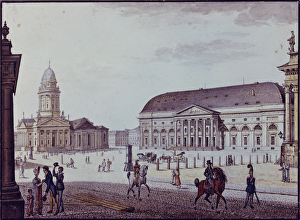 The Gerndarmenmarkt (pen & ink and w/c on paper) The Gerndarmenmarkt (pen & ink and w/c on paper)