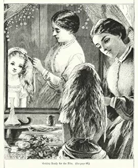 Hairy Head Gallery: Getting Ready for the Fete (engraving)