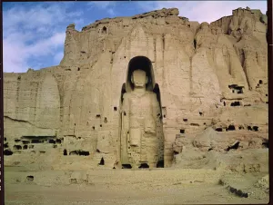 Afghanistan Gallery: Giant standing Buddha, 5th-6th century (stone)