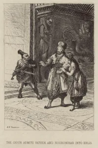 The Giour admits Vathek and Nouronihar into Eblis (etching) The Giour admits Vathek and Nouronihar into Eblis (etching)