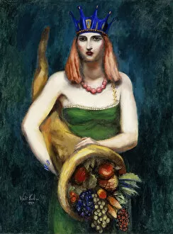 Turning Away Collection: Girl with Cornucopia, 1937 (oil on canvas)