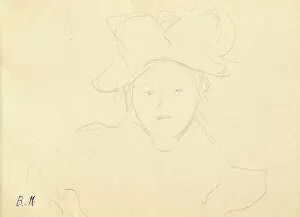 Girl with a hat, 1889 (pencil on paper)