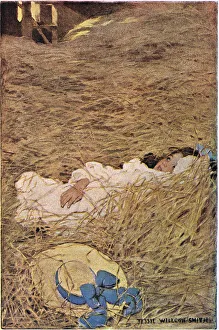 A girl in a hayloft, from A Child's Garden of Verses by Robert Louis Stevenson, published 1885 (colour litho) A girl in a hayloft, from A Child's Garden of Verses by Robert Louis Stevenson, published 1885 (colour litho)