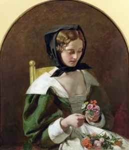 Girl Making a Bouquet of Flowers, 1849 (oil on canvas) Girl Making a Bouquet of Flowers, 1849 (oil on canvas)