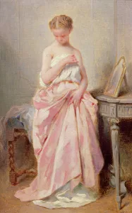 Girl in a pink dress (oil on canvas) Girl in a pink dress (oil on canvas)