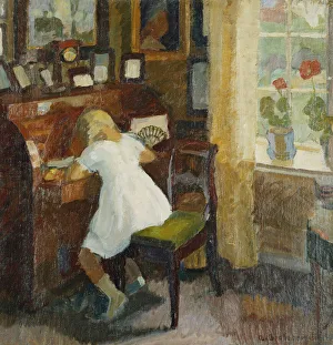 A Girl at a Writing Desk, 1918 (oil on canvas) A Girl at a Writing Desk, 1918 (oil on canvas)