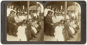 Girls of the old Maori race as they are today under British training, Auckland, c.1908 (silver gelatin print) Girls of the old Maori race as they are today under British training, Auckland, c.1908 (silver gelatin print)