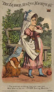 Girls Watching Bee Whilst Playing With Ball (chromolitho) Girls Watching Bee Whilst Playing With Ball (chromolitho)