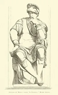 Giuliano de Medici, called 'Il Pensiero, ' Michel Angelo (engraving) Giuliano de Medici, called 'Il Pensiero, ' Michel Angelo (engraving)