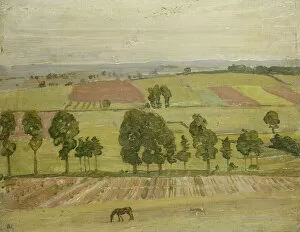 Panoramic View Gallery: Glastonbury Plain, 1926 (oil on paper)