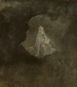 Detail of God from The Creation of the World, closed doors of the triptych The Detail of God from The Creation of the World, closed doors of the triptych The