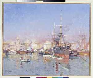 Goelette ancreated in the Old Port of Marseille Painting by Jules Marcel Lenoir (1872-1931) Goelette ancreated in the Old Port of Marseille Painting by Jules Marcel Lenoir (1872-1931)