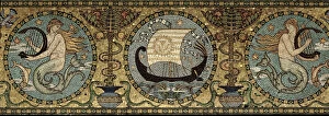 Detail of the gold mosaic frieze, c.1881 (mosaic) (see also 250617 & 250615)