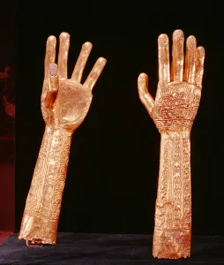 Gold-plated arms, Lambayeque-Sican Culture, 700-1100 (gold & silver) Gold-plated arms, Lambayeque-Sican Culture, 700-1100 (gold & silver)