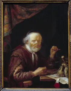 The gold weigher. Painting by Gerard Dou (1613-1675) Ec. Hol., 1664. Oil on wood. Dim: 0 The gold weigher. Painting by Gerard Dou (1613-1675) Ec. Hol., 1664. Oil on wood. Dim: 0