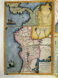 Gold yielding regions of Peru, Volume VII, Atlas Maior, by Joan Blaeu (1596-1673) Gold yielding regions of Peru, Volume VII, Atlas Maior, by Joan Blaeu (1596-1673)