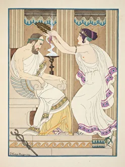 A golden crown, illustration from The Works of Hippocrates, 1934 (colour litho) A golden crown, illustration from The Works of Hippocrates, 1934 (colour litho)