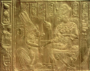 Images Dated 19th January 2007: Detail from the Golden Shrine, Tutankhamuns Treasure