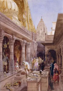 The Golden Temple, Benares, 1862 (pencil and w/c, with touches of white and gum arabic) The Golden Temple, Benares, 1862 (pencil and w/c, with touches of white and gum arabic)