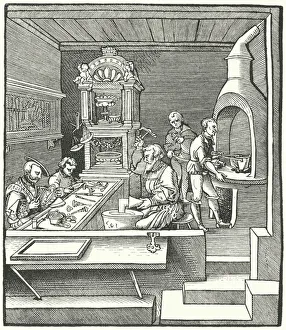 Goldsmith's workshop at the beginning of the 16th Century (engraving) Goldsmith's workshop at the beginning of the 16th Century (engraving)