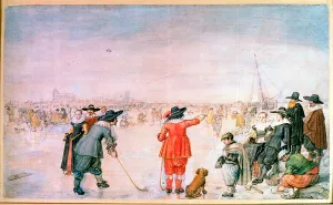 Golf on the Ice on the River Ijsel near Kampen (Brown ink and watercolour) Golf on the Ice on the River Ijsel near Kampen (Brown ink and watercolour)