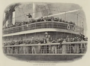 Sea Travel Gallery: Good-Bye! The Ship leaving for Australia (litho)