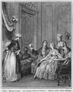 The good omen, engraved by Philippe Triere (1759-1815) 1776 (engraving) (b/w photo) The good omen, engraved by Philippe Triere (1759-1815) 1776 (engraving) (b/w photo)