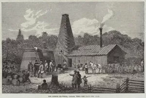 Oil Industry Gallery: The Gordon Oil-Wells, Canada West (engraving)