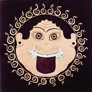 Grimace Gallery: Gorgons Head, copy of an original antique greek vase, early 19th century (colour litho)