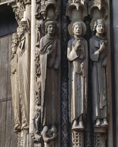 Gothic art: figures decorating the royal portal of the Basilica of Notre Dame de Chartres Gothic art: figures decorating the royal portal of the Basilica of Notre Dame de Chartres