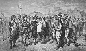 Decree Collection: Governor Kieft makes peace with the Indians in 1646 (litho)