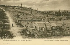 Governor William Bradford's House, Plymouth Colony (litho) Governor William Bradford's House, Plymouth Colony (litho)