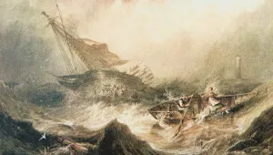 Grace Darling and her father row to the rescue of the Forfarshire wrecked off Grace Darling and her father row to the rescue of the Forfarshire wrecked off