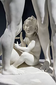 L Ottocento Gallery: The Graces and Cupid, detail of Cupid among the Graces legs, 1820-22 (Carrara marble)