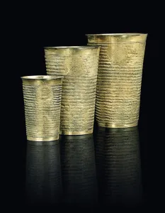 Three graduated beakers, probably Transylvania, mid 17th century (silver-gilt) Three graduated beakers, probably Transylvania, mid 17th century (silver-gilt)