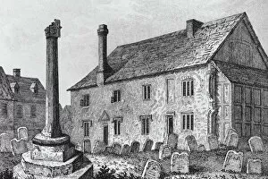 Graves Gallery: Grammar School at Dorchester, Oxfordshire, 1827 (engraving)