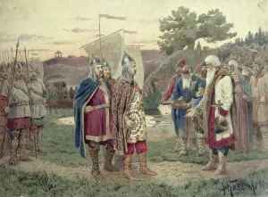 The Grand Duke Meeting with the People of a Slav Town in the 9th century The Grand Duke Meeting with the People of a Slav Town in the 9th century