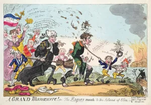 A Grand Manoeuvre! or The Rogues March to the Island of Elba by George Cruikshank, published 13 April 1814 A Grand Manoeuvre! or The Rogues March to the Island of Elba by George Cruikshank, published 13 April 1814