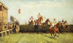 Grand National Gallery: The Grand National Steeplechase: Valentines Jump, (oil on canvas)
