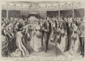 Duke Of Edinburgh Gallery: Grand Naval Ball given by the Duke of Edinburgh in the Opera House (engraving)