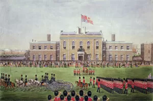 Marching Gallery: Grand Parade of the Hon Artillery Company, engraved by H. Billingsley after a photograph by Coleman