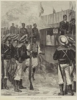 Anglo Egyptian War Gallery: The Grand Review of British Troops at Cairo, Ladies of the Harem going to the Review (engraving)