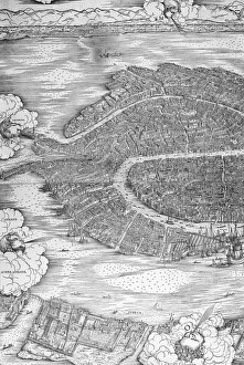 Grande Pianta Prospettica - Venice, c.1500 (engraving) (left hand side) Grande Pianta Prospettica - Venice, c.1500 (engraving) (left hand side)