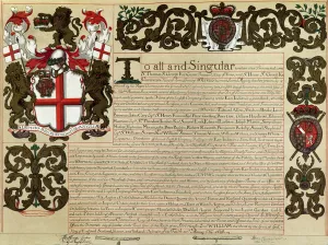 Grant of Arms to New East India Company, 1698 Grant of Arms to New East India Company, 1698