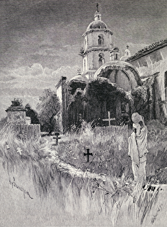 Graveyard and mission, San Luis Rey de Francia, California, from The Century Graveyard and mission, San Luis Rey de Francia, California, from The Century