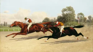The Great ,000 Match - Entering the Last Furlong (oil on canvas) The Great ,000 Match - Entering the Last Furlong (oil on canvas)