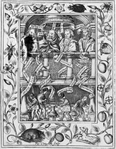 Great alchemists inspire work in the laboratory from Theatrum Chemicum Britannicum Great alchemists inspire work in the laboratory from Theatrum Chemicum Britannicum