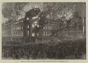 Newcastle On Tyne Gallery: Great Fire in the Central Exchange Buildings, Newcastle-on-Tyne (engraving)
