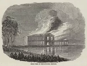 Port of Spain Gallery: Great Fire at Port-of-Spain, Trinidad (engraving)